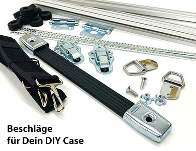 Alles an Beschlägen was für den Bau von Eurorack Gehäusen notwendig ist